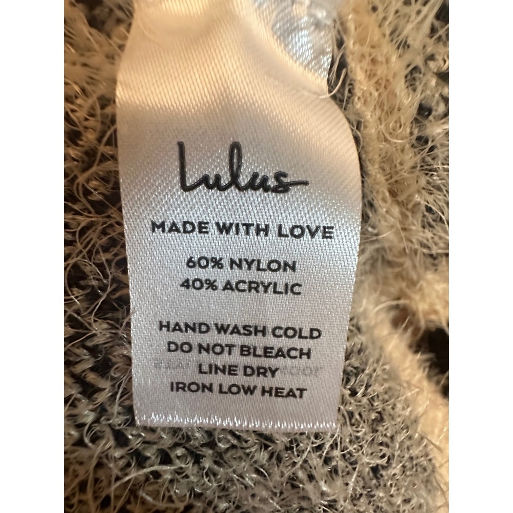 Lulus Leopard Eyelash Knit Sweater Dress Tan Black Animal Print XS New - Picture 3 of 7